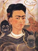 Frida Kahlo Self-Portrait with Small Monkey oil painting picture wholesale